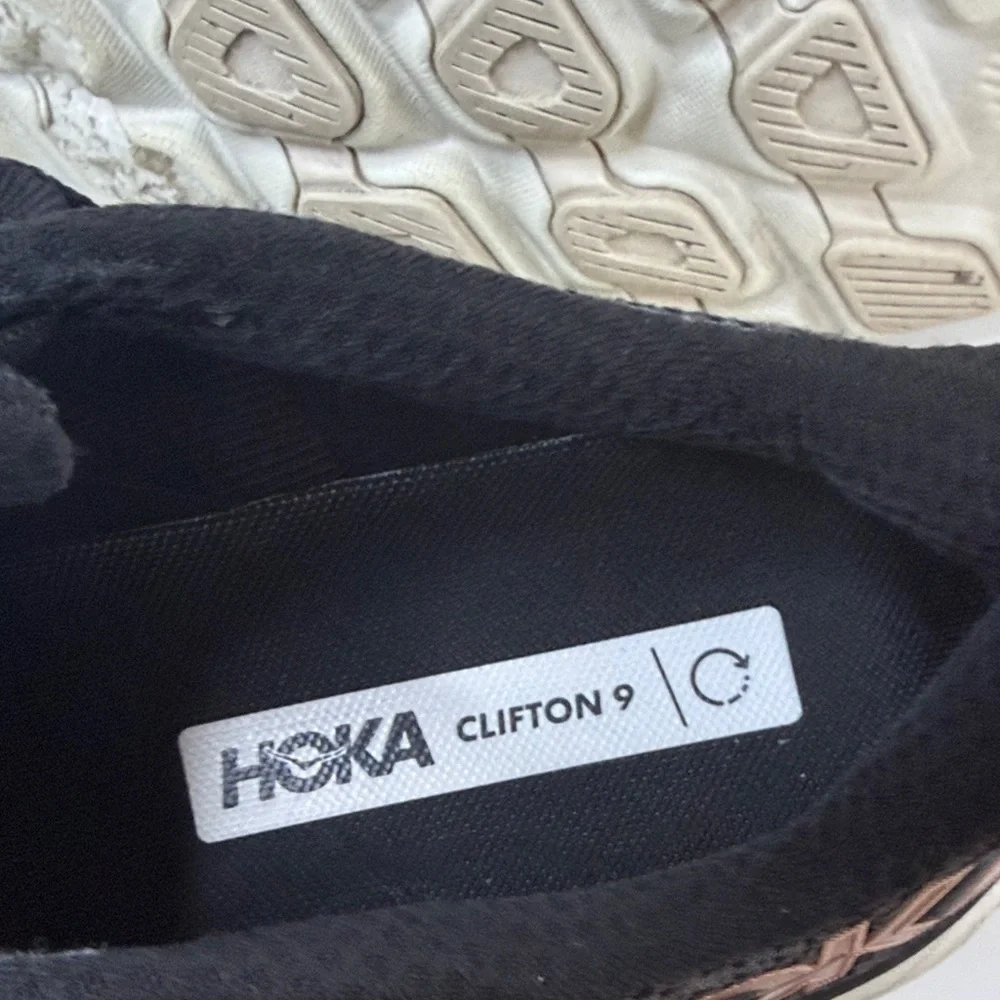 Hoka Black and Pink Athletic Shoes